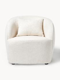 Sillón cóctel en tejido bouclé Elodie, Tapizado: tejido bouclé (70% poliés, Estructura: madera de abedul maciza, , Patas: plástico, Bouclé beige claro, An 86 x Al 78 cm