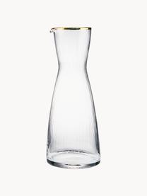 Carafe à eau en verre Twenties, 1 L, Verre, Transparent, doré, 1 L