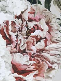 Katoensatijnen dekbedovertrek Blossom, Weeftechniek: satijn Draaddichtheid 210, Grijs, met bloemenprint, 140 x 200 cm + 1 kussenhoes 70 x 60 cm