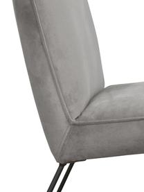 Krzesło tapicerowane z aksamitu Victor, Tapicerka: aksamit (100% poliester), Stelaż: drewno naturalne, Nogi: metal, Szary aksamit, S 75 x G 75 cm