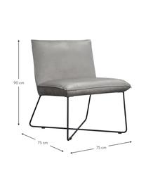 Sedia imbottita in velluto grigio Victor, Rivestimento: velluto (100% poliestere), Struttura: legno, Gambe: metallo, Velluto grigio, nero, Larg. 75 x Prof. 75 cm