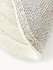Ručně tkaný vlněný koberec v organickém tvaru Niria, Tlumeně bílá, Ø 150 cm (velikost M)