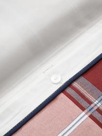 Kockovaná perkálová obliečka na paplón Scarlet, Červená, biela, Š 200 x D 200 cm