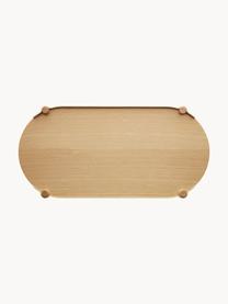 Mesa de centro ovalada de madera de roble Woody, Madera de roble con certificado FSC, Madera de roble, An 105 x F 50 cm