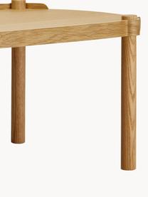 Tavolino ovale da salotto in legno di quercia Woody, Legno di quercia certificato FSC (Forest Stewardship Council), Legno di quercia, Larg. 105 x Prof. 50 cm