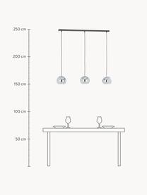 Grosse Kugel-Pendelleuchte Ball, Baldachin: Metall, lackiert, Silberfarben, B 100 x H 18 cm