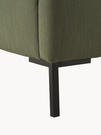 Cama tapizada Dusk, Tapizado: tejido finamente estructu, Estructura: madera de pino maciza con, Patas: metal con pintura en polv, Tejido verde oliva, An 160 x L 200 cm