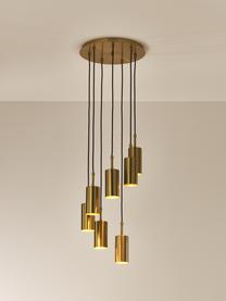 Cluster hanglamp Arvo, Lampenkap: gecoat metaal, Goudkleurig, Ø 38 x H 3 cm