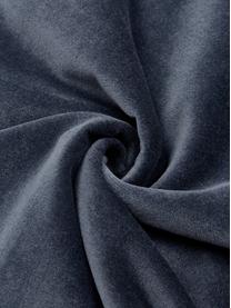 Samt-Kissen Pintuck in Blau mit erhabenem Strukturmuster, mit Inlett, Bezug: 55% Rayon, 45% Baumwolle, Webart: Samt, Blau, 45 x 45 cm