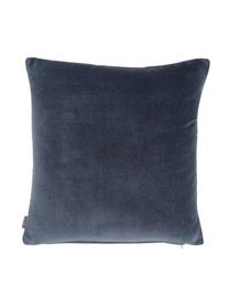 Samt-Kissen Pintuck in Blau mit erhabenem Strukturmuster, mit Inlett, Bezug: 55% Rayon, 45% Baumwolle, Webart: Samt, Blau, 45 x 45 cm