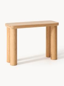 Konzolový stolík z dubového dreva Kalia, Masívne dubové drevo, ošetrené olejom

Tento produkt je vyrobený z trvalo udržateľného dreva s certifikátom FSC®., Dubové drevo, ošetrené olejom, Š 110 x V 77 cm