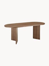 Mesa de comedor ovalada de madera Toni, 200 x 90 cm, Tablero de fibras de densidad media (MDF) chapado en madera de nogal pintado

Este producto está hecho de madera de origen sostenible y con certificación FSC®., Madera de nogal, An 200 x F 90 cm