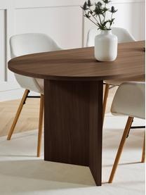 Ovale houten eettafel Toni, 200 x 90 cm, MDF met walnoothoutfineer, gelakt, Walnoothout, B 200 x D 90 cm