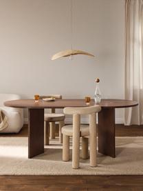 Ovale houten eettafel Toni, 200 x 90 cm, MDF met gelakt eikenhoutfineer

Dit product is gemaakt van duurzaam geproduceerd, FSC®-gecertificeerd hout., Walnoothout, B 200 x D 90 cm