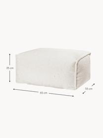 Sedací buklé vankúš Woolly, Lomená biela, Š 65 x V 35 cm