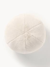 Okrągła poduszka dekoracyjna ze sztucznego futra Ginny, Tapicerka: sztuczne futro (100% poli, Złamana biel, Ø 33 cm