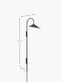 Grosse Wandleuchte Arum mit Stecker, verstellbar, Lampenschirm: Aluminium, pulverbeschich, Gestell: Eisen, pulverbeschichtet, Schwarz, B 44 x H 127 cm