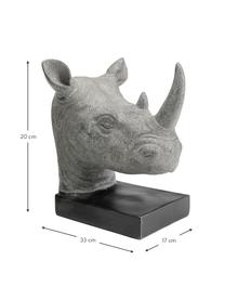 Boekensteunenset Rhino, 2-delig, Polyresin, Wit, zwart, B 33 x H 20 cm