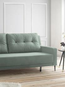 Sofa rozkładana z aksamitu Bergen (3-osobowa), Tapicerka: 100% aksamit poliestrowy, Nogi: metal lakierowany, Zielony miętowy, S 222 x G 92 cm