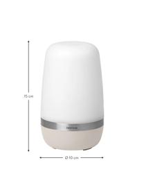Lámpara de mesa LED regulable para exterior Spirit, portátil, Lámpara: plástico, Adornos: metal recubierto, Blanco, beige claro, Ø 10 x Al 15 cm