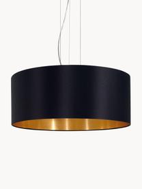 Lampada a sospensione Jamie, Baldacchino: metallo nichelato, Nero, dorato, Ø 53 x Alt. 24 cm