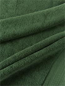 Sada ručníků z organické bavlny Premium, různé velikosti, 100 % bio bavlna, s certifikátem GOTS (certifikováno GCL International, GCL-300517)
Vysoká gramáž, 600 g/m², Tmavě zelená, 6dílná sada (ručník pro hosty, ručník a osuška)