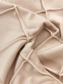 Fluwelen kussenhoes Luka in beige met structuur-ruitpatroon, Fluweel (100% polyester), Beige, B 30 x L 50 cm