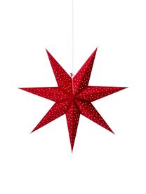 Estrella de Navidad de terciopelo Clara, Cable: plástico, Rojo, Ø 75 cm