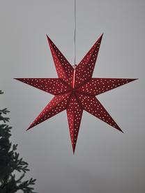 Estrella de Navidad de terciopelo Clara, Cable: plástico, Rojo, Ø 75 cm