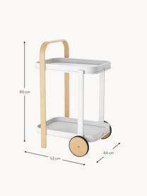 Barový vozík Bellwood, Bílá, světlé dřevo, Š 53 cm, V 80 cm