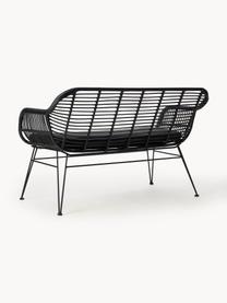 Polyrattan-Sitzbank Costa, Sitzfläche: Polyethylen-Geflecht, Gestell: Metall, pulverbeschichtet, Schwarz, B 126 x H 81 cm