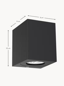 Applique murale d'extérieur LED design, spot orientable Canto Kubi, Aluminium, enduit, Noir, larg. 9 x haut. 10 cm