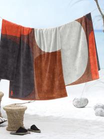 Serviette de plage Stones, Orange, brun, blanc, noir, larg. 100 x long. 180 cm