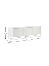 Mobile TV Lyckeby, Piedini: metallo verniciato a polv, Bianco, Larg. 180 x Alt. 54 cm