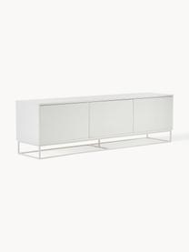 Tv-meubel Lyckeby, Frame: gelakt MDF, Poten: gepoedercoat metaal, Wit, B 180 x H 54 cm