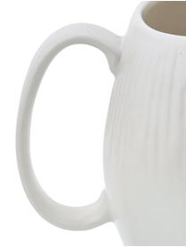 Handgemachtes Milchkännchen Sandvig mit leichtem Rillenrelief, 250 ml, Porzellan, durchgefärbt, Gebrochenes Weiss, Ø 8 x H 9 cm