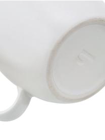 Handgemachtes Milchkännchen Sandvig mit leichtem Rillenrelief, 250 ml, Porzellan, durchgefärbt, Gebrochenes Weiß, Ø 8 x H 9 cm