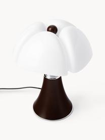 Veľká stmievateľná stolová LED lampa Pipistrello, Tmavohnedá, matná, Ø 40 x V 50-62 cm