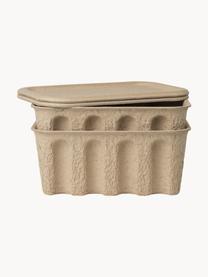 Boîtes de rangement en cellulose Pulp, 2 pièces, Pâte à papier, Beige, larg. 28 x prof. 18 cm