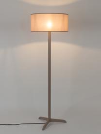 Vloerlamp Shelby in beige, Lampenkap: 80% linnen, 20% katoen, Lampvoet: gecoat metaal, Beige, Ø 50 x H 155 cm