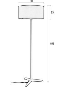 Stehlampe Shelby in Beige, Lampenschirm: 80% Leinen, 20% Baumwolle, Beige, Ø 50 x H 155 cm