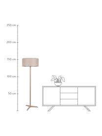 Lampada da terra beige Shelby, Paralume: 80% lino, 20% cotone, Base della lampada: metallo rivestito, Beige, Ø 50 x Alt. 155 cm