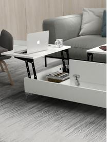 Konferenční stolek s funkcí zvedání a úložným prostorem Esinti, Bílá, Š 121 cm