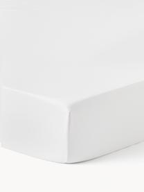 Sábana bajera cubrecolchón de satén Premium, Blanco, Cama 90 cm (90 x 200 x 15 cm)