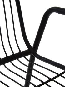 Chaises de jardin en métal et à accoudoirs Tirana, 2 pièces, Noir