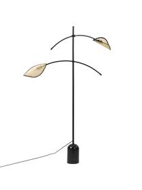 Stehlampe Freja aus Wiener Geflecht, Schwarz, Hellbraun, H 160 cm