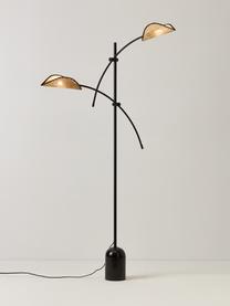 Vloerlamp Freja van Weens vlechtwerk, Zwart, lichtbruin, H 160 cm