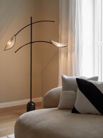 Lampa podłogowa z plecionki wiedeńskiej Freja, Czarny, jasny brązowy, W 160 cm