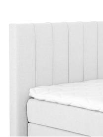 Letto Boxspring Premium Lacey, Materasso: a molle insacchettate a 7, Piedini: legno di faggio massiccio, Grigio chiaro, 200 x 200