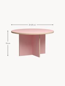 Tavolo da pranzo rotondo Cirkel Ø 129 cm, Piano del tavolo: Eorolight, pannello MDF (, Struttura: Eorolight, pannello MDF (, Rosa chiaro, Ø 129 x Alt. 74 cm